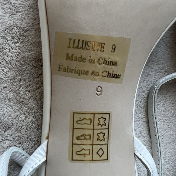 Jeffrey Campbell Illusive White Patent Leather Stiletto Heel Sandals Women 9 - Picture 13 of 14